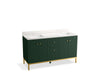 KOHLER Calpa™ 60" bathroom vanity cabinet with sinks and quartz top