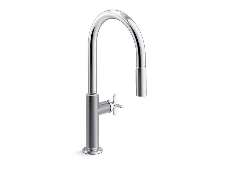 KOHLER Billet™ Touchless pull-down kitchen sink faucet with two-function sprayhead