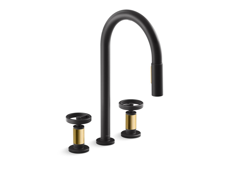 KOHLER K-28677-9RT2 Billet Touchless pull-down kitchen sink faucet with two-function sprayhead
