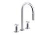 KOHLER K-28677-3RT2 Billet Touchless pull-down kitchen sink faucet with two-function sprayhead