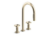 KOHLER K-28677-9RT2 Billet Touchless pull-down kitchen sink faucet with two-function sprayhead