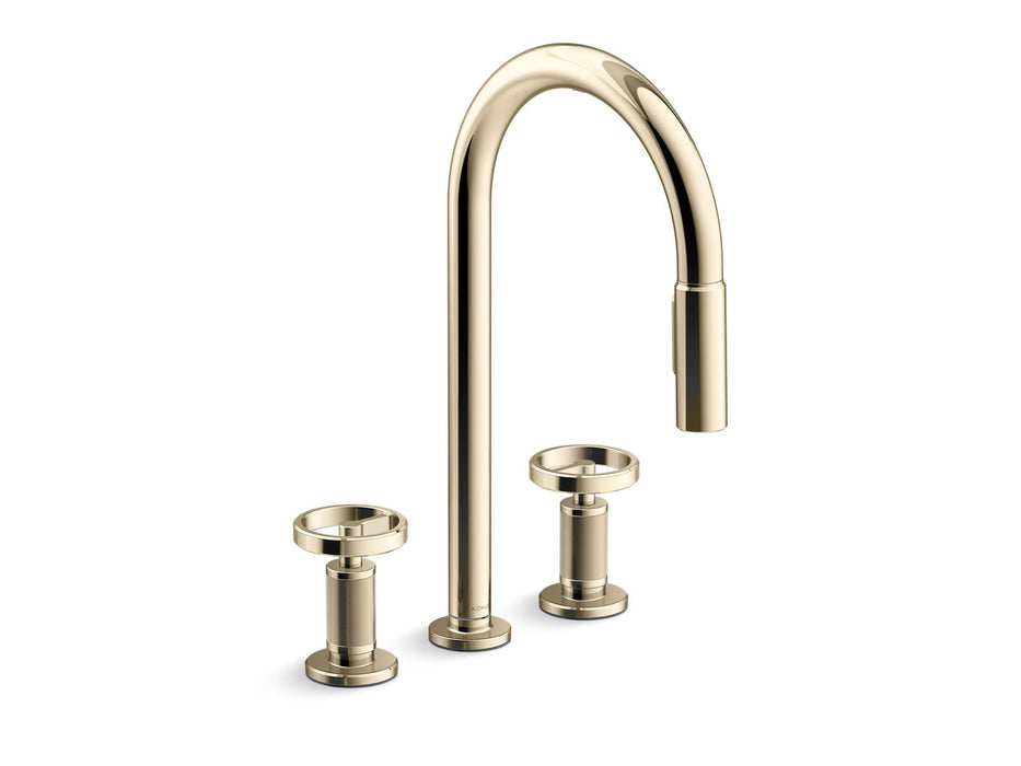 KOHLER K-28677-9RT2 Billet Touchless pull-down kitchen sink faucet with two-function sprayhead
