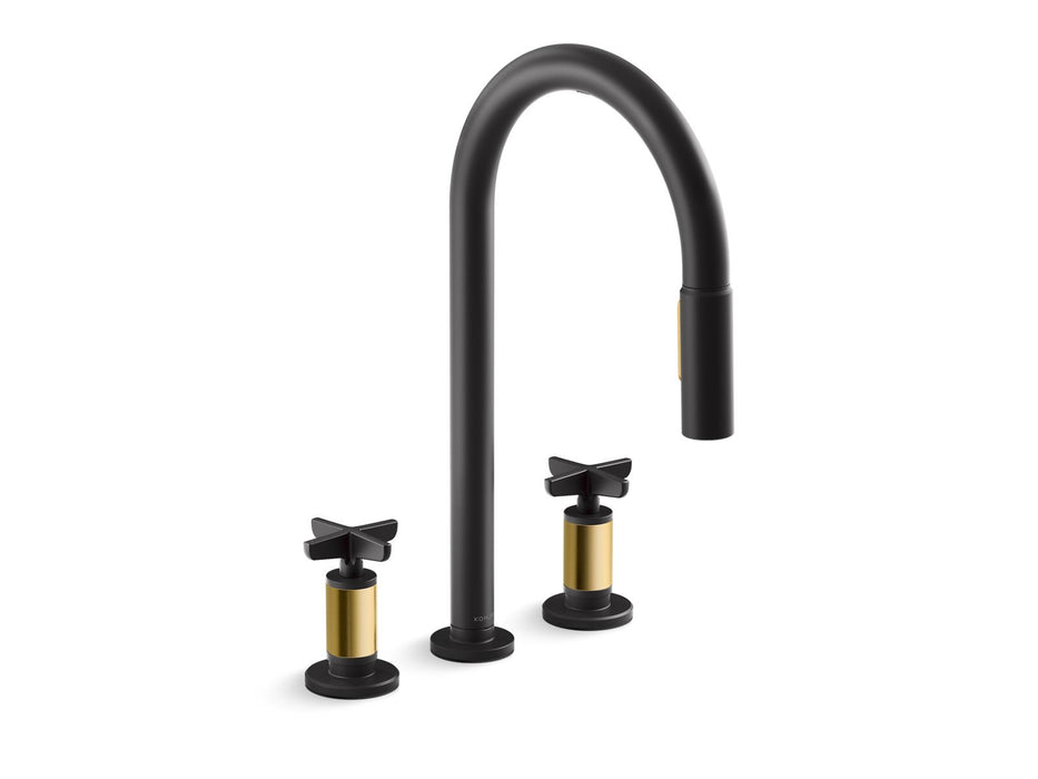 KOHLER K-28677-3RT2 Billet Touchless pull-down kitchen sink faucet with two-function sprayhead