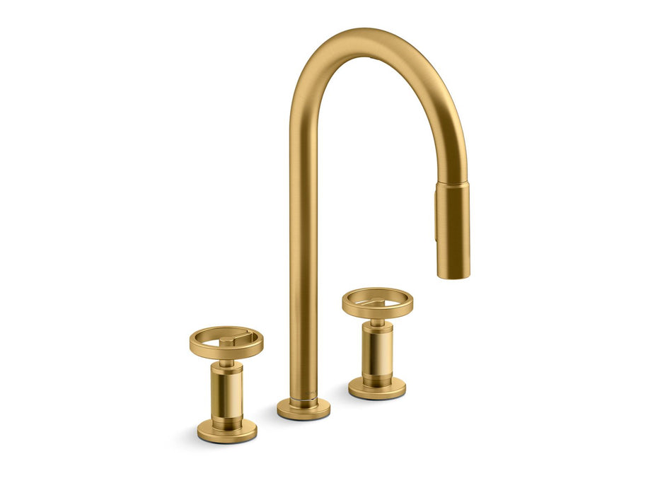 KOHLER K-28677-9RT2 Billet Touchless pull-down kitchen sink faucet with two-function sprayhead
