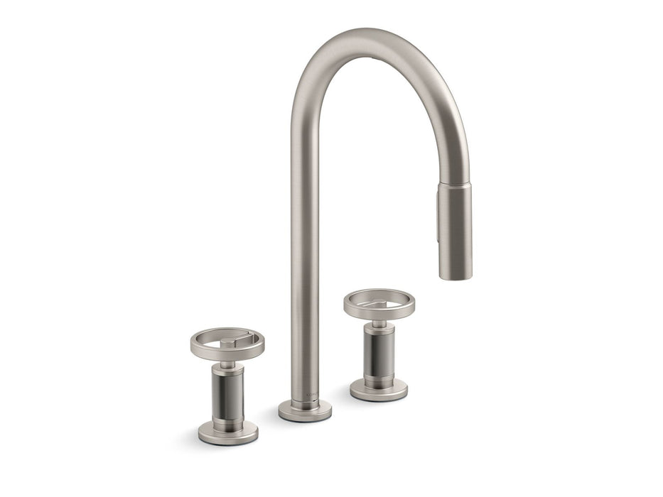 KOHLER K-28677-9RT2 Billet Touchless pull-down kitchen sink faucet with two-function sprayhead