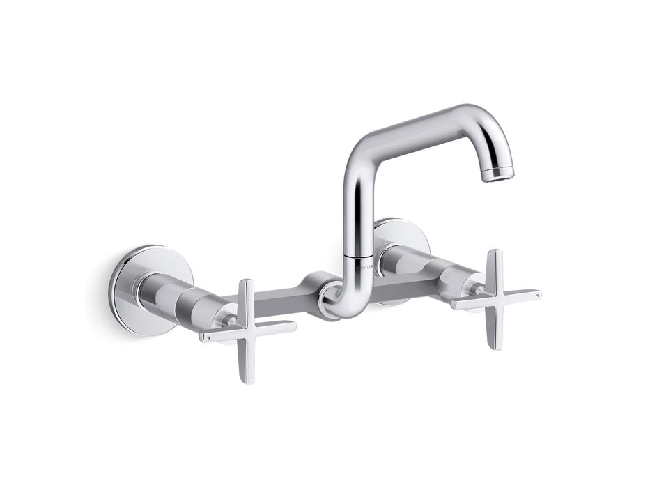 KOHLER Billet™ Two-hole wall-mount bridge kitchen sink faucet