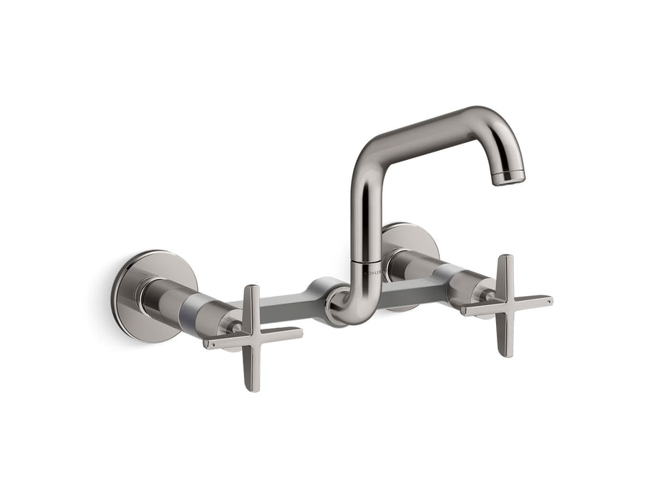 KOHLER Billet™ Two-hole wall-mount bridge kitchen sink faucet