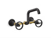KOHLER Billet™ Two-hole wall-mount bridge kitchen sink faucet