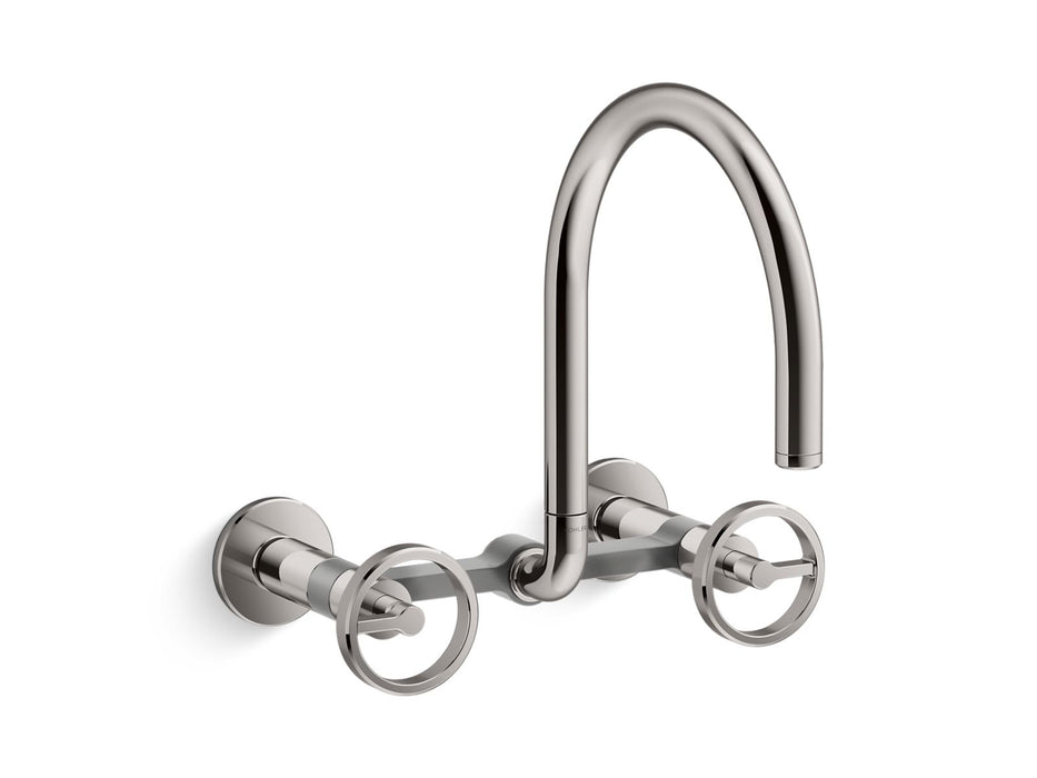 KOHLER Billet™ Two-hole wall-mount bridge kitchen sink faucet