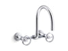 KOHLER Billet™ Two-hole wall-mount bridge kitchen sink faucet