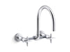 KOHLER Billet™ Two-hole wall-mount bridge kitchen sink faucet