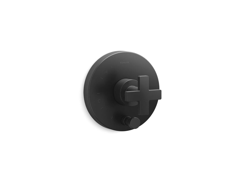 KOHLER Composed Rite-Temp valve trim with push-button diverter and cross handle