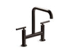 KOHLER Purist Two-hole bridge kitchen sink faucet