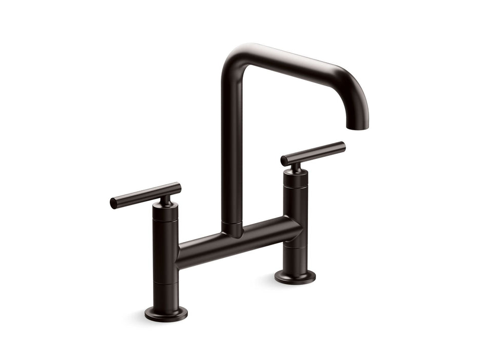 KOHLER Purist Two-hole bridge kitchen sink faucet