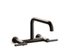KOHLER Purist Two-hole wall-mount bridge kitchen sink faucet