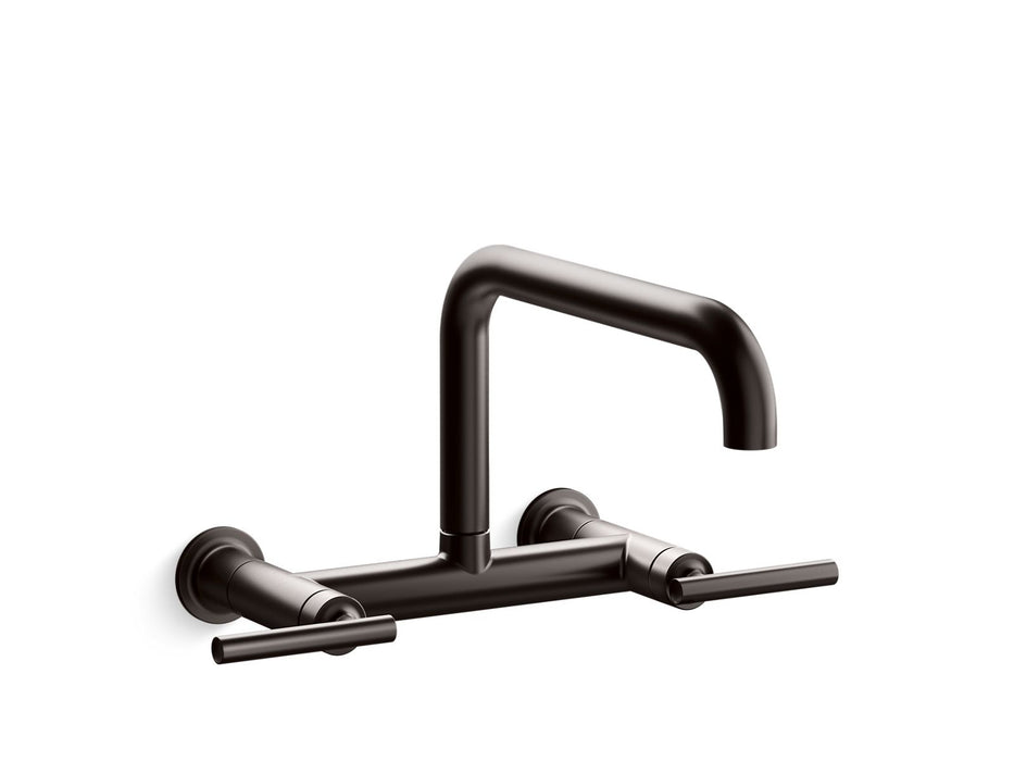 KOHLER Purist Two-hole wall-mount bridge kitchen sink faucet