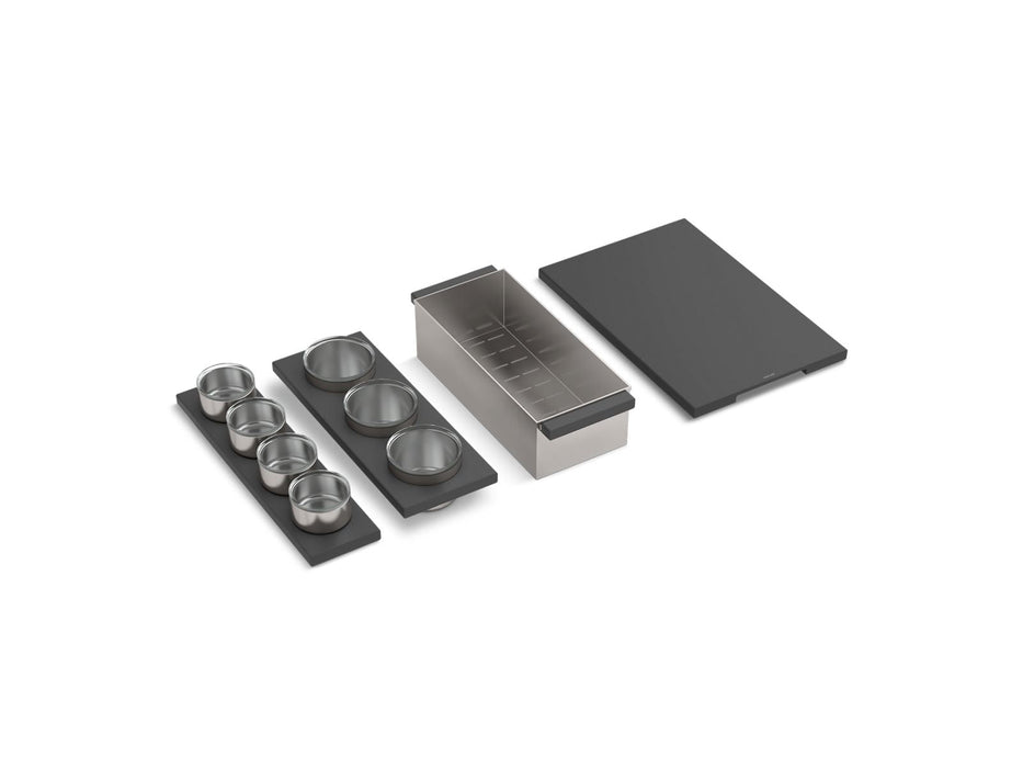 KOHLER K-34542-PAP Synthos Four-piece workstation sink accessory set
