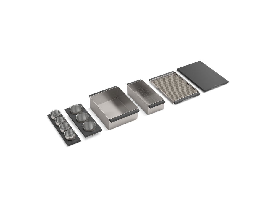 KOHLER K-37912-PAP Synthos Six-piece workstation sink accessory set