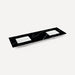 Quartz Stone Vanity Top, 72" x 1-1/8" x 23", Double Undercounter Sink, Three Hole, For Wyndale