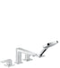 hansgrohe Metropol 4-Hole Roman Tub Set Trim with Lever Handles and 1.75 GPM Handshower