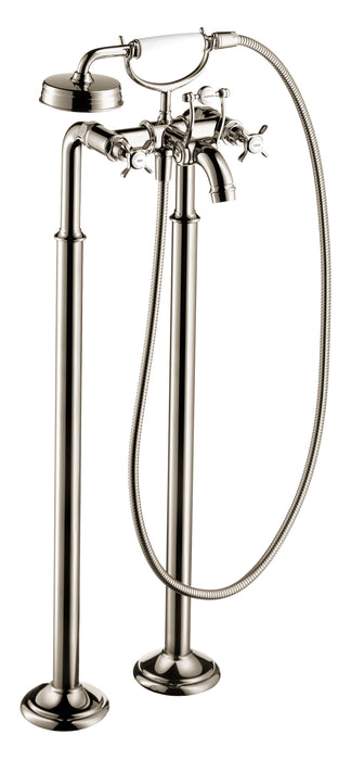 Axor 16547001 Montreux Roman Tub Filler Faucet Free Standing with Diverter 50" Techniflex Hose and 2.5 GPM Single...