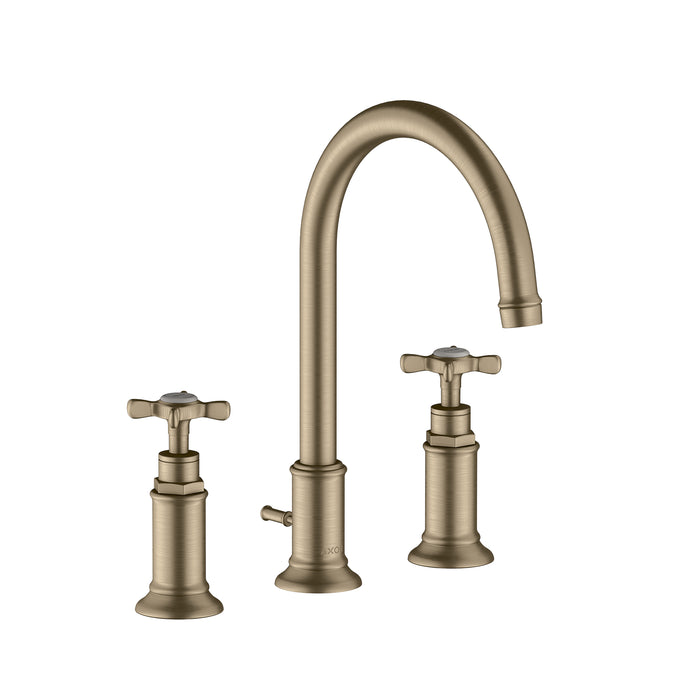 AXOR Montreux Widespread Faucet 180 with Cross Handles and Pop-Up Drain, 1.2 GPM