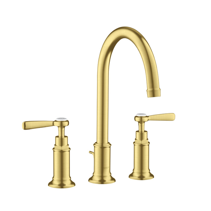 AXOR Montreux Widespread Faucet 180 with Lever Handles and Pop-Up Drain, 1.2 GPM