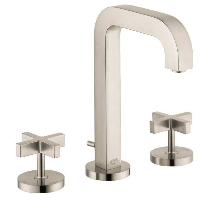 AXOR Citterio Widespread Faucet 170 with Cross Handles and Pop-Up Drain, 1.2 GPM
