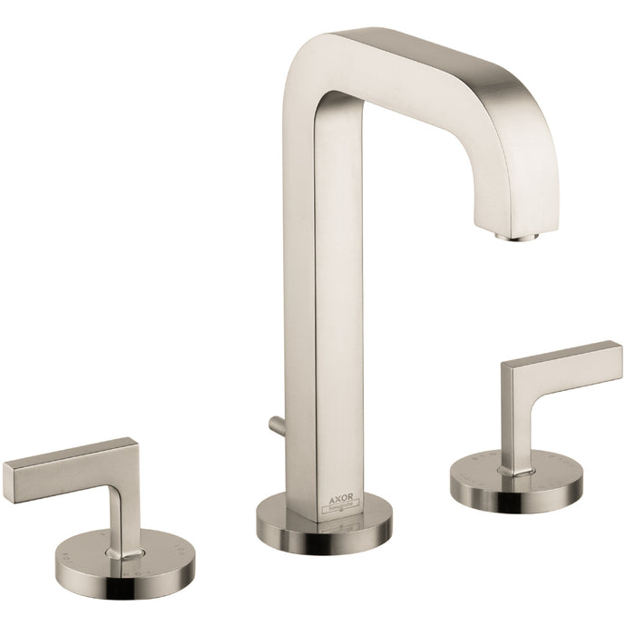 AXOR Citterio Widespread Faucet 170 with Lever Handles and Pop-Up Drain, 1.2 GPM