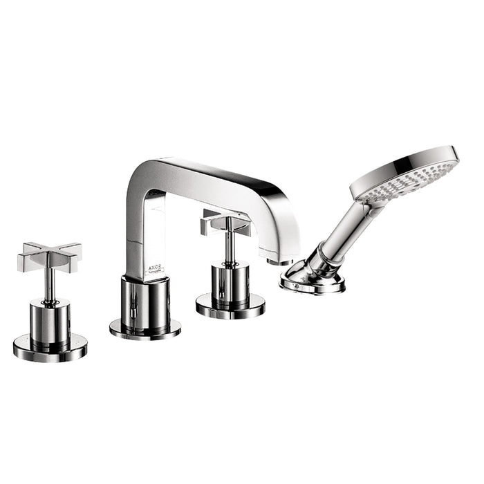 AXOR Citterio 4-Hole Roman Tub Set Trim with Cross Handles and 1.75 GPM Handshower