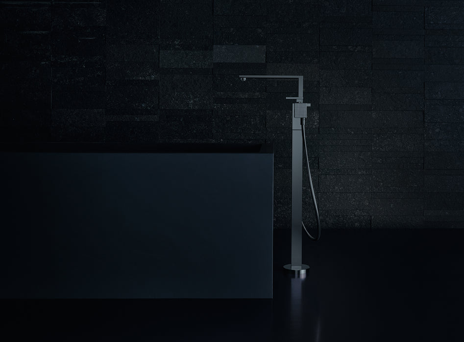 AXOR Edge Freestanding Tub Filler Trim with 1.75 GPM Handshower - Diamond Cut