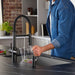 Matte Black - BLANCO Catris Flexo Filter-Ready Semi-Pro Pull-Down Dual-Spray Kitchen Faucet