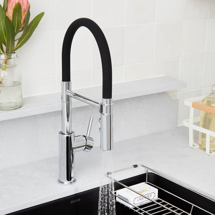 Chrome - BLANCO Catris Flexo Semi-Pro Pull-Down Dual-Spray Kitchen Faucet