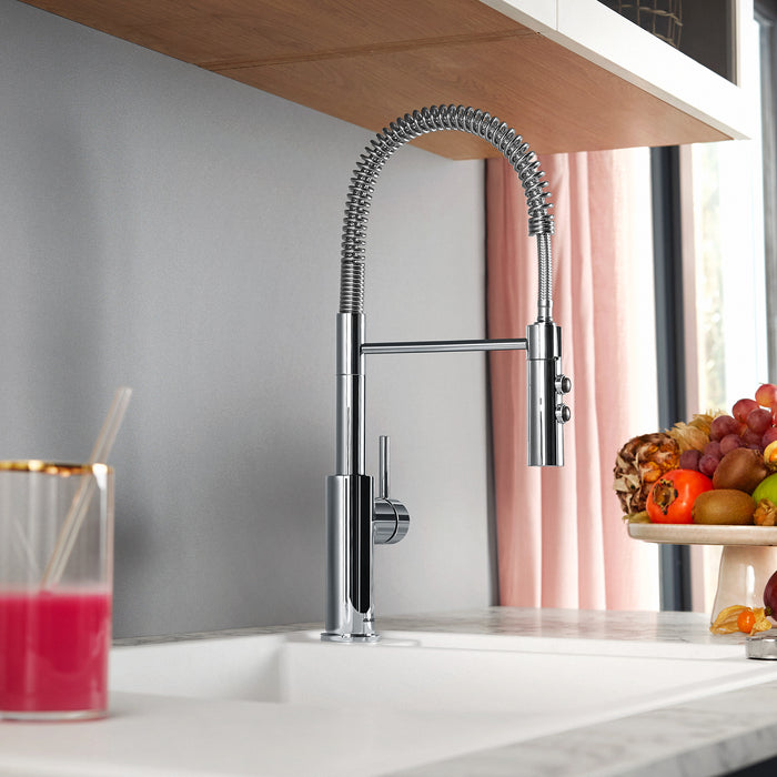 Chrome - BLANCO Catris Semi-Pro Pull-Down Dual-Spray Kitchen Faucet