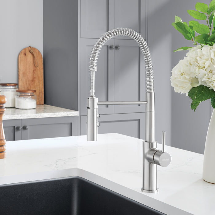 Pvd Steel - BLANCO Catris Semi-Pro Pull-Down Dual-Spray Kitchen Faucet