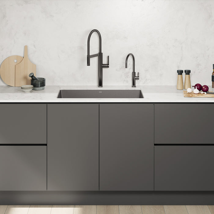 Satin Dark Steel - BLANCO Culina II High Arc Beverage Faucet - RO Compatible