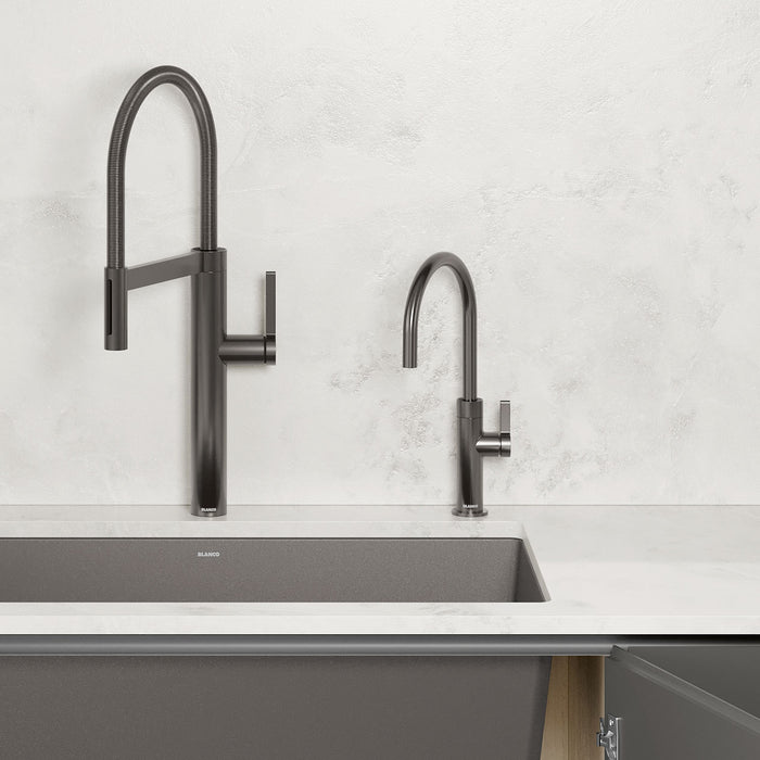 Satin Dark Steel - BLANCO Culina II Semi-Pro Pull-Down Dual-Spray Kitchen Faucet