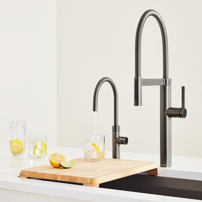 Satin Dark Steel - BLANCO Culina II Semi-Pro Pull-Down Dual-Spray Kitchen Faucet