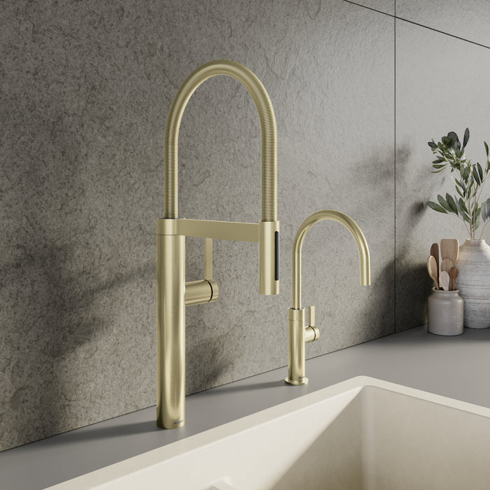 Satin Gold - BLANCO Culina II Semi-Pro Pull-Down Dual-Spray Kitchen Faucet