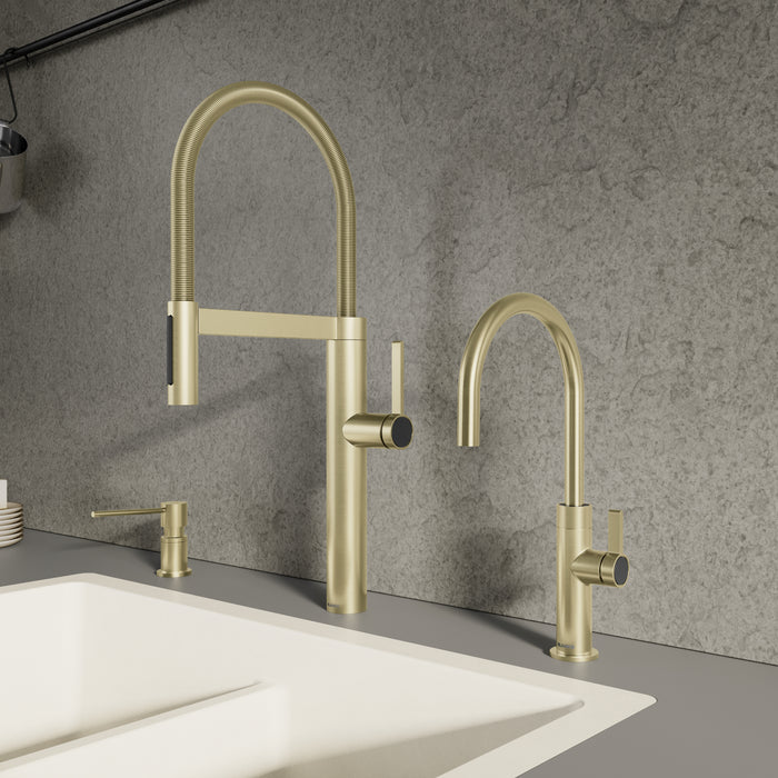 Satin Gold - BLANCO Culina II Semi-Pro Pull-Down Dual-Spray Kitchen Faucet