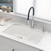 White - BLANCO Diamond SILGRANIT 32" 60/40 Double Bowl Undermount Kitchen Sink with Low Divide