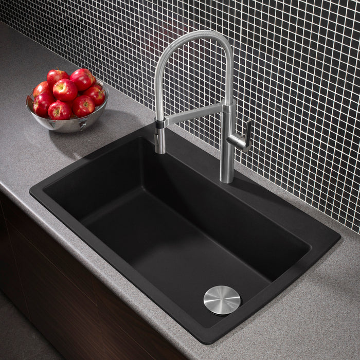 Anthracite - BLANCO Diamond SILGRANIT 33.5" Super Single Dual Mount Kitchen Sink