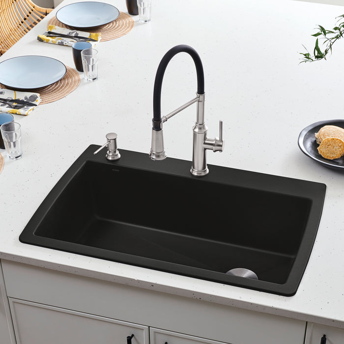 Coal Black - BLANCO Diamond SILGRANIT 33.5" Super Single Dual Mount Kitchen Sink