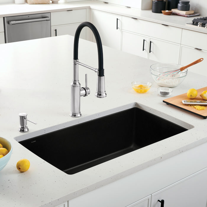 Coal Black - BLANCO Diamond SILGRANIT 33" Super Single Undermount Kitchen Sink