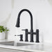 Matte Black - BLANCO Empressa Pull-Down Dual-Spray Bridge Faucet