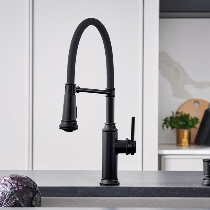 Matte Black - BLANCO Empressa Semi-Pro Pull-Down Dual-Spray Kitchen Faucet