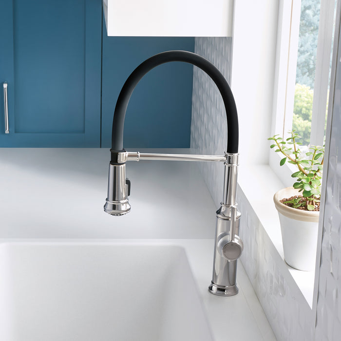 Pvd Steel - BLANCO Empressa Semi-Pro Pull-Down Dual-Spray Kitchen Faucet