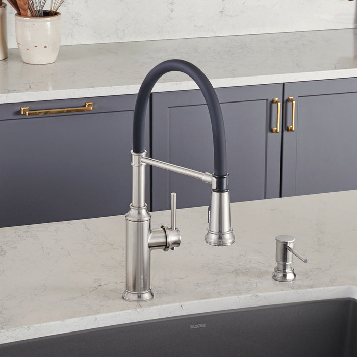 Pvd Steel - BLANCO Empressa Semi-Pro Pull-Down Dual-Spray Kitchen Faucet