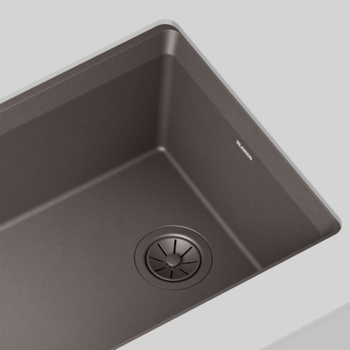 Café - BLANCO Essential Silgranit Color-Matched 3.5" Basket Strainer with Turn-to-Close Design