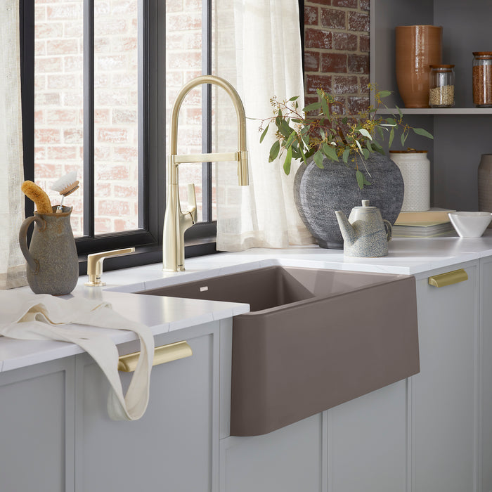 Volcano Gray - BLANCO Ikon SILGRANIT 30" Single Bowl Apron-Front Farmhouse Sink